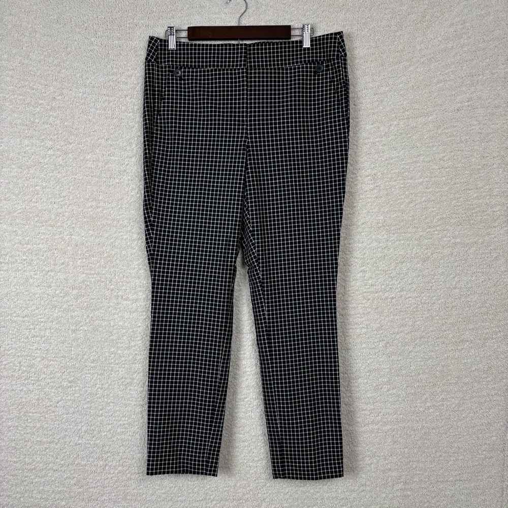 Loft Pants‎ Womens 10 Black White Marisa Career Office Classic Dress Trousers
